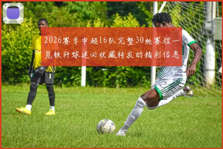 2026赛季中超16队完整30轮赛程一览铁杆球迷必收藏转发的精彩信息